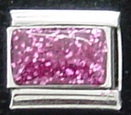 Hot Pink glitter charm - enamel charm - Click Image to Close
